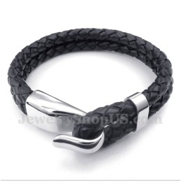 Bracciale In Titanio E Pelle Da Uomo