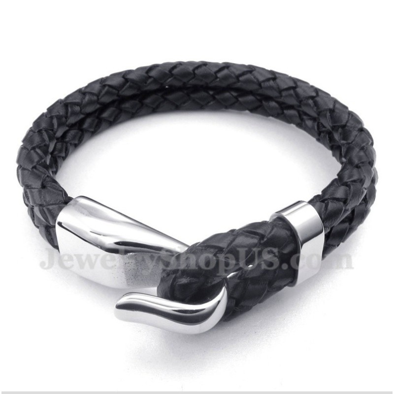 Bracciale In Titanio E Pelle Da Uomo Bracciale In Titanio E Pelle Da Uomo