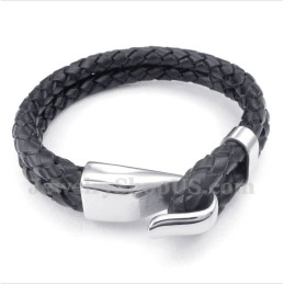 Bracciale In Titanio E Pelle Da Uomo