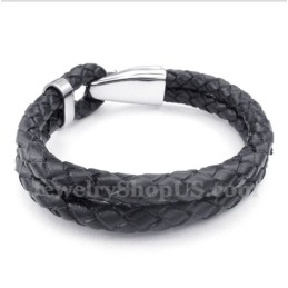 Bracciale In Titanio E Pelle Da Uomo
