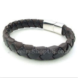 Bracciale In Titanio E Pelle Da Uomo