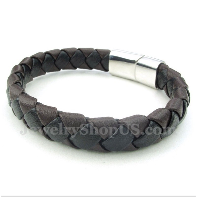 Bracciale In Titanio E Pelle Da Uomo Bracciale In Titanio E Pelle Da Uomo