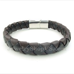 Bracciale In Titanio E Pelle Da Uomo