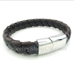 Bracciale In Titanio E Pelle Da Uomo