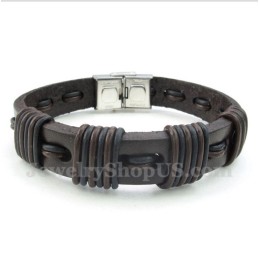 Bracciale In Titanio E Pelle Da Uomo