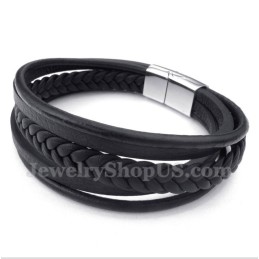 Bracciale In Titanio E Pelle Da Uomo