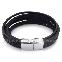 Bracciale In Titanio E Pelle Da Uomo