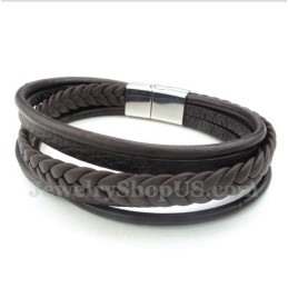 Bracciale In Titanio E Pelle Da Uomo