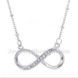 Collana Da Uomo In Titanio Con Simbolo Dell'Infinito E Diamanti
