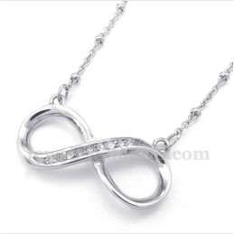 Collana Da Uomo In Titanio Con Simbolo Dell'Infinito E Diamanti
