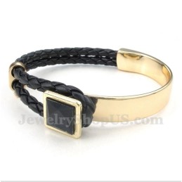 Bracciale In Titanio E Pelle Da Uomo