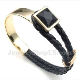 Bracciale In Titanio E Pelle Da Uomo