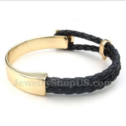 Bracciale In Titanio E Pelle Da Uomo
