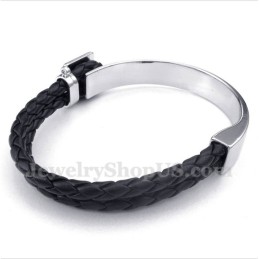 Bracciale In Titanio E Pelle Da Uomo