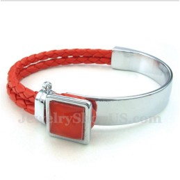 Bracciale In Titanio E Pelle Da Uomo