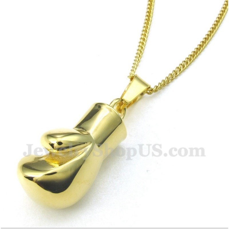 Ciondolo Da Uomo A Forma Di Guantone Da Boxe In Titanio E Oro Con Catena Gratuita Ciondolo Da Uomo A Forma Di Guantone Da Boxe In Titanio E Oro Con Catena Gratuita