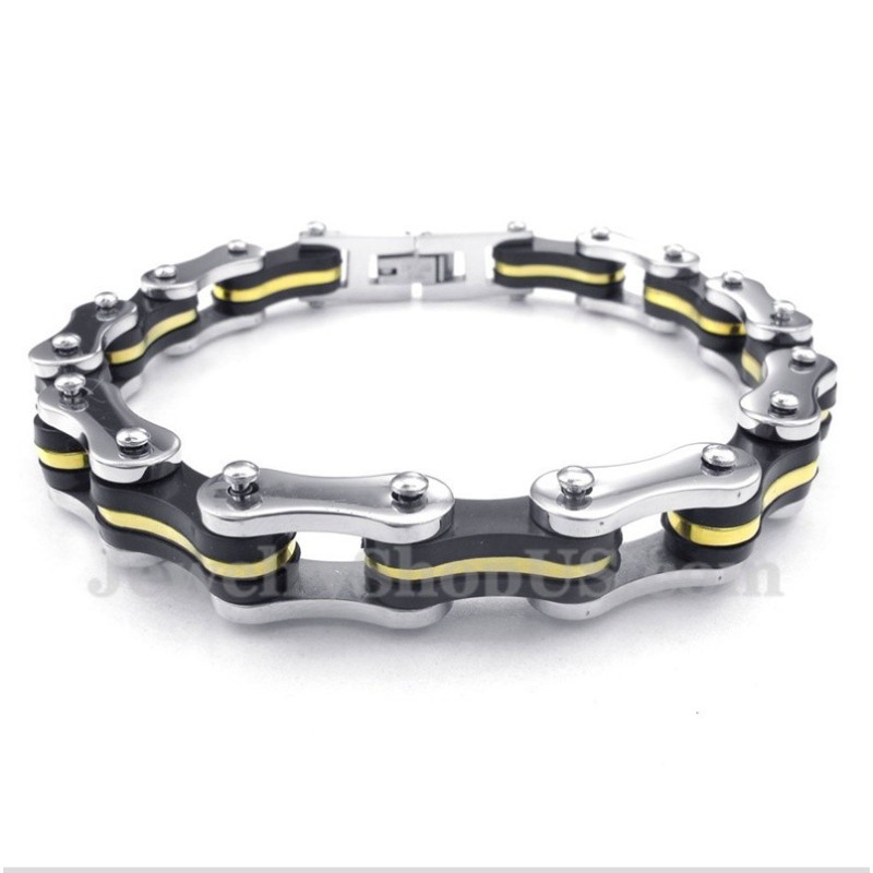 Bracciale In Gomma Con Catena Per Bicicletta In Titanio Da Uomo Bracciale In Gomma Con Catena Per Bicicletta In Titanio Da Uomo