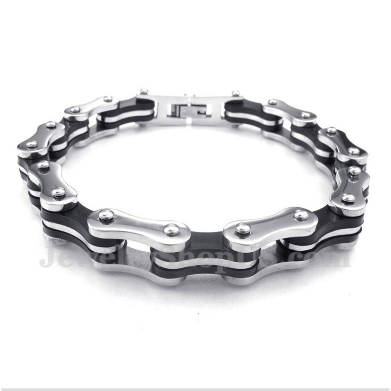 Bracciale In Gomma Con Catena Per Bicicletta In Titanio Da Uomo Bracciale In Gomma Con Catena Per Bicicletta In Titanio Da Uomo