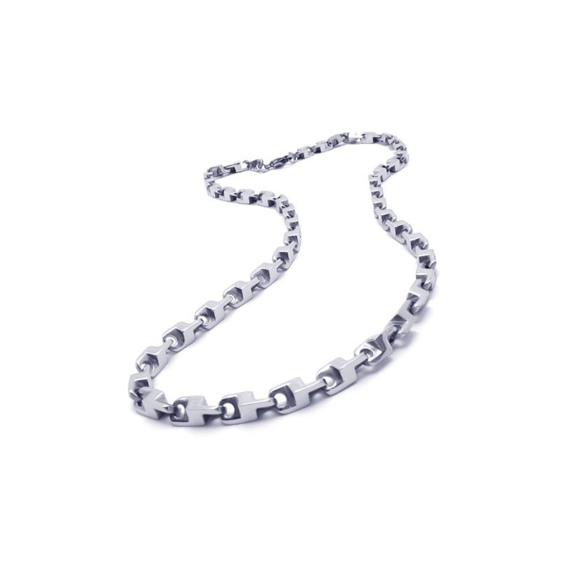 Collana Sottile In Argento E Titanio Da 21,7 Pollici Collana Sottile In Argento E Titanio Da 21,7 Pollici