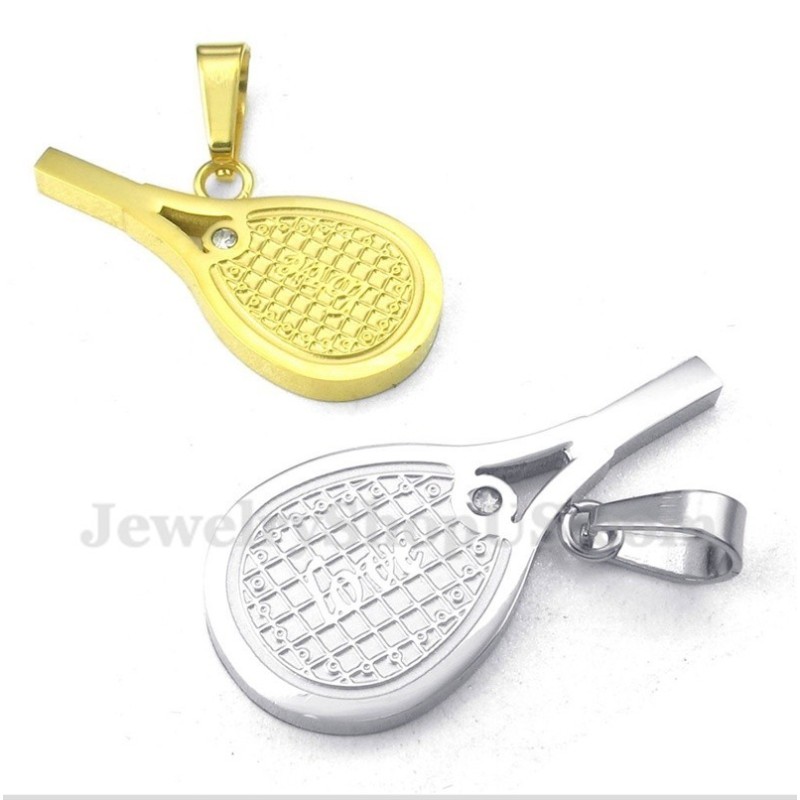 Ciondolo Per Coppia Con Racchette Da Tennis In Titanio E Piuma, Con Catena Gratuita (Un Paio) Ciondolo Per Coppia Con Racchette Da Tennis In Titanio E Piuma, Con Catena Gratuita (Un Paio)