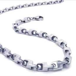 Collana Sottile In Argento E Titanio Da 21,7 Pollici
