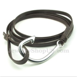 Bracciale In Pelle Di Titanio Da Uomo