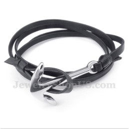 Bracciale In Titanio E Pelle Da Uomo