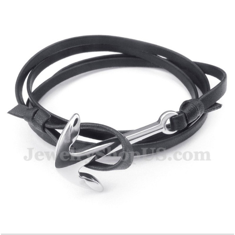 Bracciale In Titanio E Pelle Da Uomo Bracciale In Titanio E Pelle Da Uomo