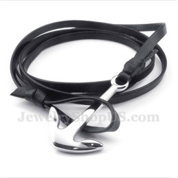 Bracciale In Titanio E Pelle Da Uomo