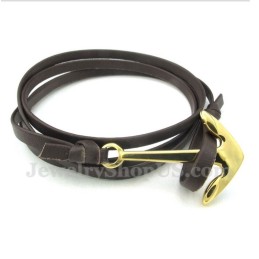 Bracciale In Pelle Di Titanio Da Uomo