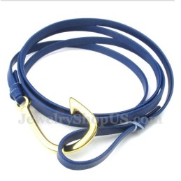Bracciale In Titanio Con Ganci In Pelle Da Uomo