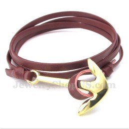Bracciale Da Uomo In Pelle Con Ancora In Titanio