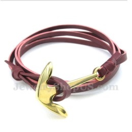 Bracciale Da Uomo In Pelle Con Ancora In Titanio