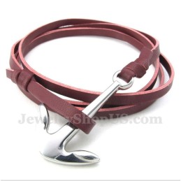 Bracciale Da Uomo In Pelle Con Ancora In Titanio