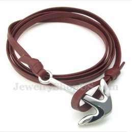 Bracciale Da Uomo In Pelle Con Ancora In Titanio