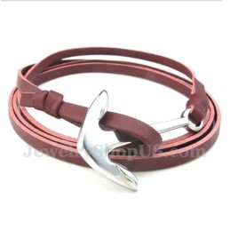 Bracciale Da Uomo In Pelle Con Ancora In Titanio