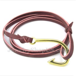 Bracciale In Titanio Con Ganci In Pelle Da Uomo