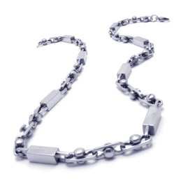 Collana Cubica In Titanio E Argento Da 21,9 Pollici