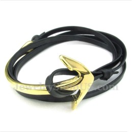 Bracciale Da Uomo In Titanio E Pelle Con Ancora