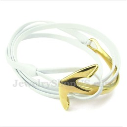 Bracciale Da Uomo In Titanio E Pelle Con Ancora