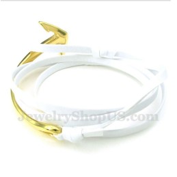 Bracciale Da Uomo In Titanio E Pelle Con Ancora