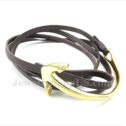 Bracciale Da Uomo In Titanio E Pelle Con Ancora