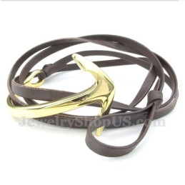 Bracciale Da Uomo In Titanio E Pelle Con Ancora