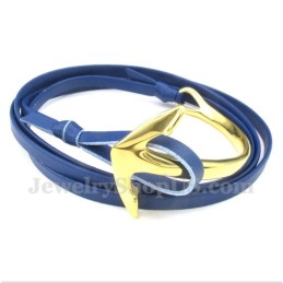 Bracciale Da Uomo In Titanio E Pelle Con Ancora