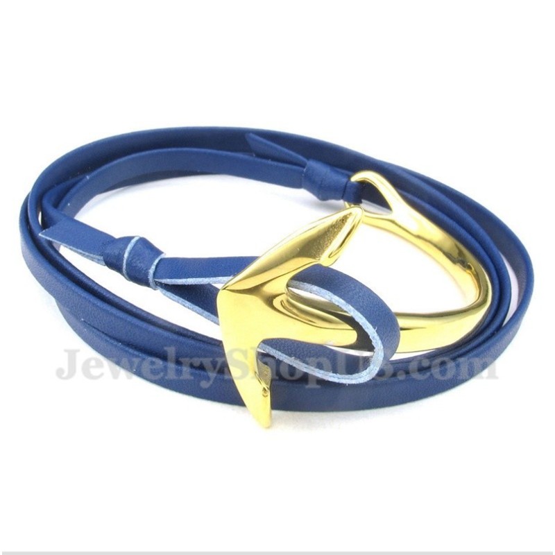 Bracciale Da Uomo In Titanio E Pelle Con Ancora Bracciale Da Uomo In Titanio E Pelle Con Ancora