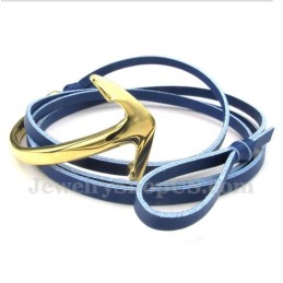 Bracciale Da Uomo In Titanio E Pelle Con Ancora