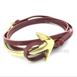 Bracciale Da Uomo In Titanio E Pelle Con Ancora