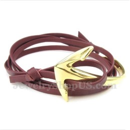Bracciale Da Uomo In Titanio E Pelle Con Ancora