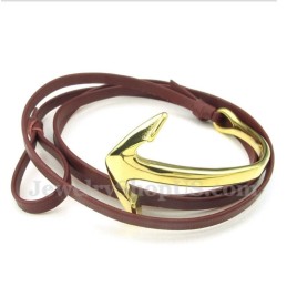 Bracciale Da Uomo In Titanio E Pelle Con Ancora