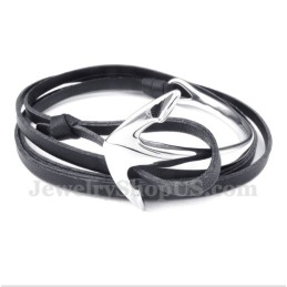 Bracciale Da Uomo In Titanio E Pelle Con Ancora
